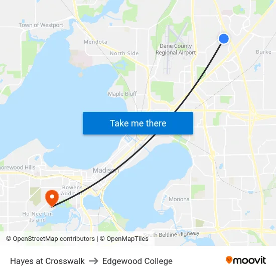 Hayes at Crosswalk to Edgewood College map