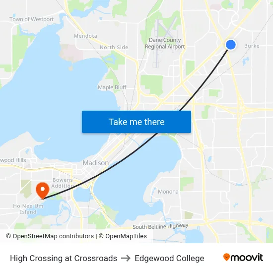 High Crossing at Crossroads to Edgewood College map