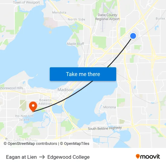 Eagan at Lien to Edgewood College map