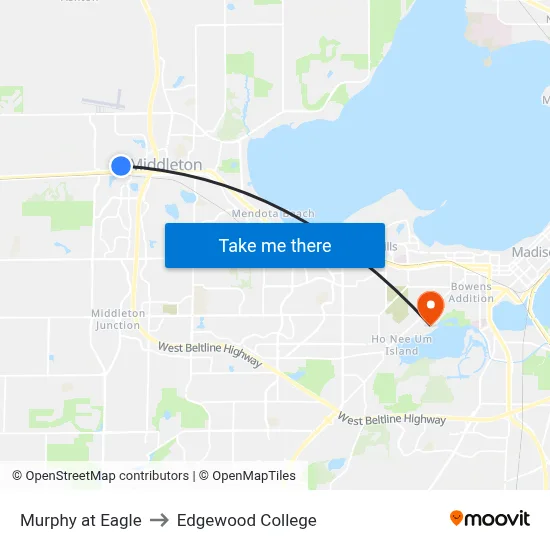 Murphy at Eagle to Edgewood College map