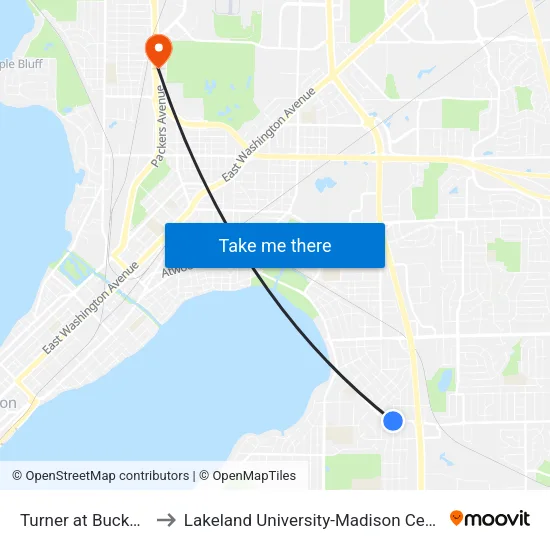 Turner at Buckeye to Lakeland University-Madison Center map