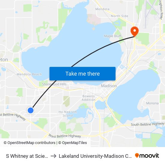 S Whitney at Science to Lakeland University-Madison Center map