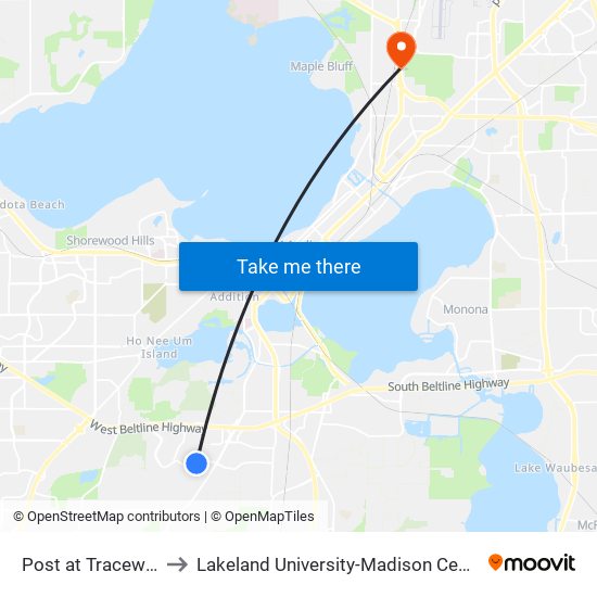 Post at Traceway to Lakeland University-Madison Center map