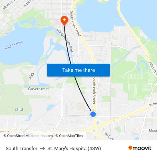 South Transfer to St. Mary's Hospital(4SW) map