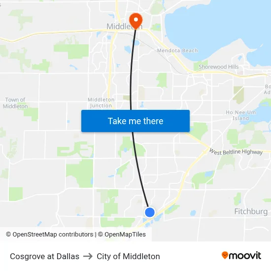 Cosgrove at Dallas to City of Middleton map