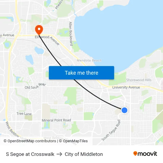 S Segoe at Crosswalk to City of Middleton map