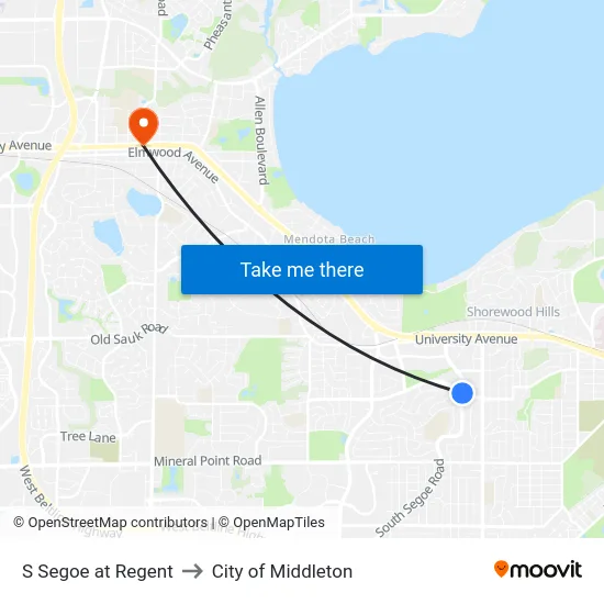 S Segoe at Regent to City of Middleton map
