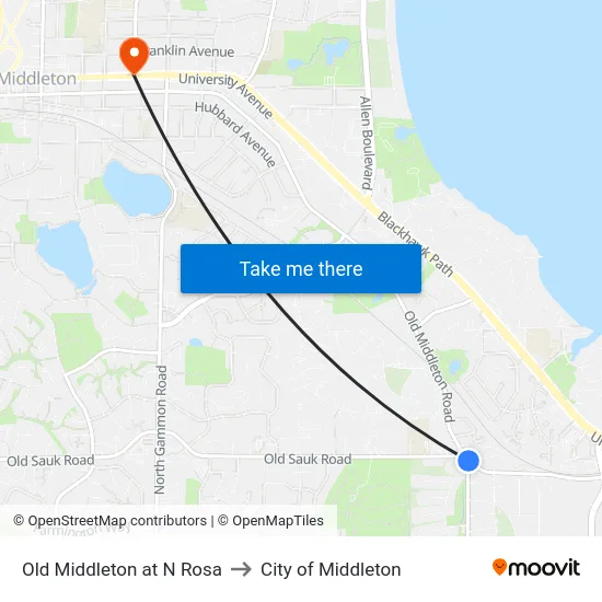 Old Middleton at N Rosa to City of Middleton map