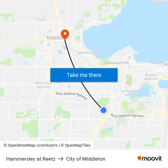 Hammersley at Reetz to City of Middleton map