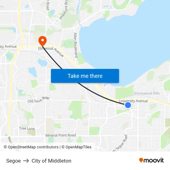 Segoe to City of Middleton map
