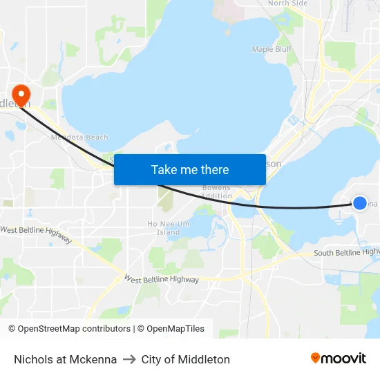 Nichols at Mckenna to City of Middleton map