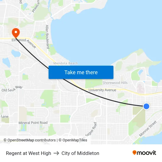 Regent at West High to City of Middleton map