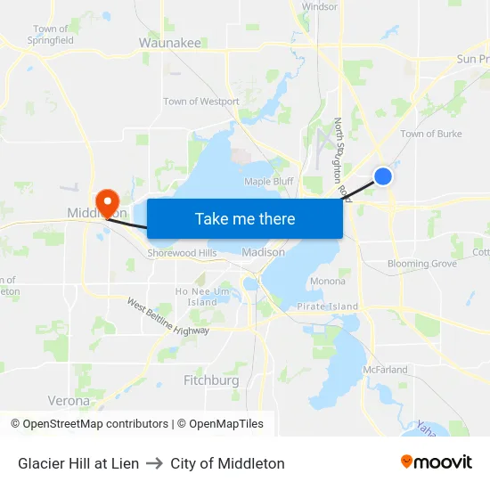 Glacier Hill at Lien to City of Middleton map