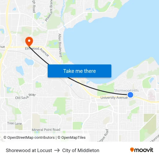 Shorewood at Locust to City of Middleton map