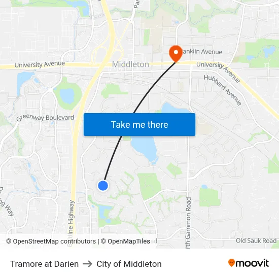Tramore at Darien to City of Middleton map
