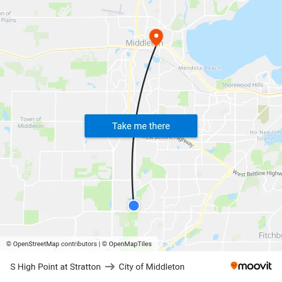 S High Point at Stratton to City of Middleton map