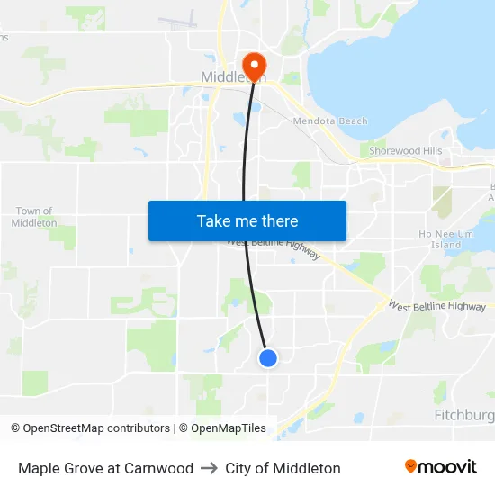 Maple Grove at Carnwood to City of Middleton map