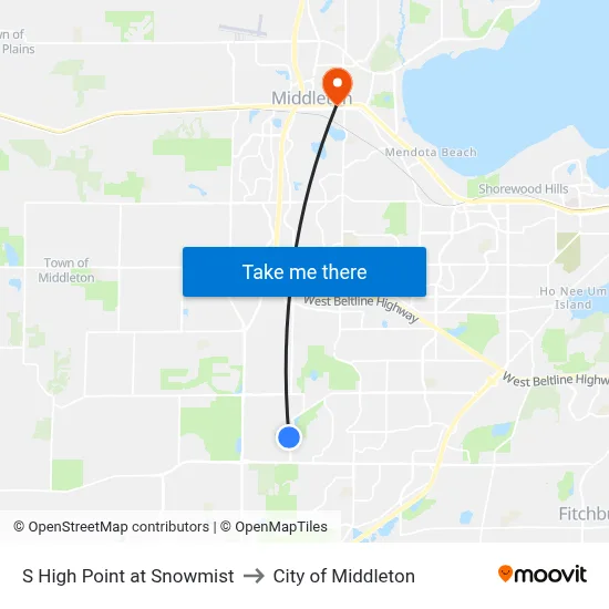 S High Point at Snowmist to City of Middleton map