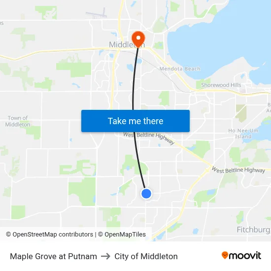 Maple Grove at Putnam to City of Middleton map