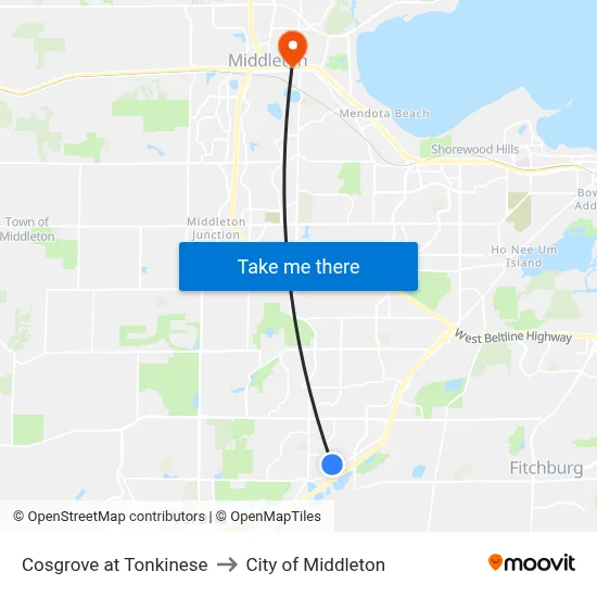 Cosgrove at Tonkinese to City of Middleton map