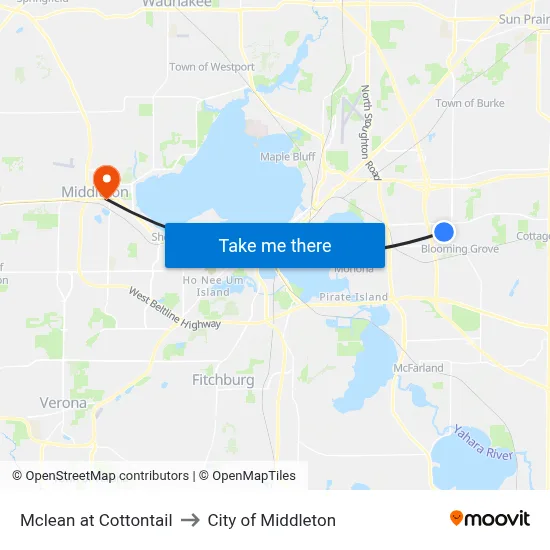 Mclean at Cottontail to City of Middleton map
