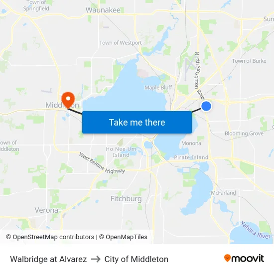 Walbridge at Alvarez to City of Middleton map