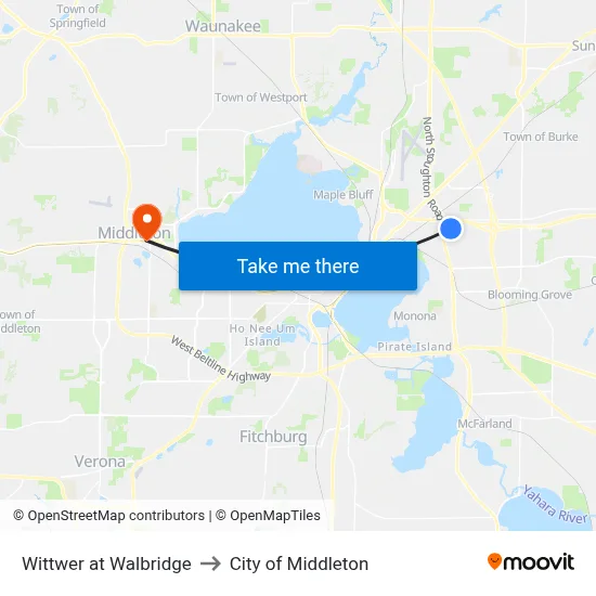 Wittwer at Walbridge to City of Middleton map