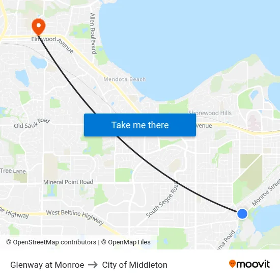 Glenway at Monroe to City of Middleton map