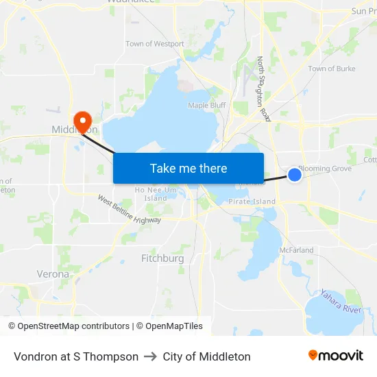 Vondron at S Thompson to City of Middleton map