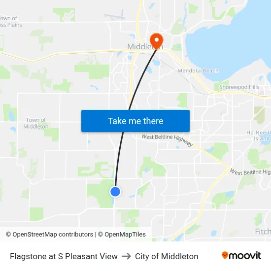 Flagstone at S Pleasant View to City of Middleton map