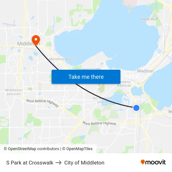 S Park at Crosswalk to City of Middleton map