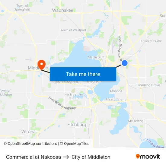 Commercial at Nakoosa to City of Middleton map