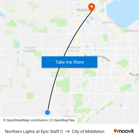 Northern Lights at Epic Staff C to City of Middleton map