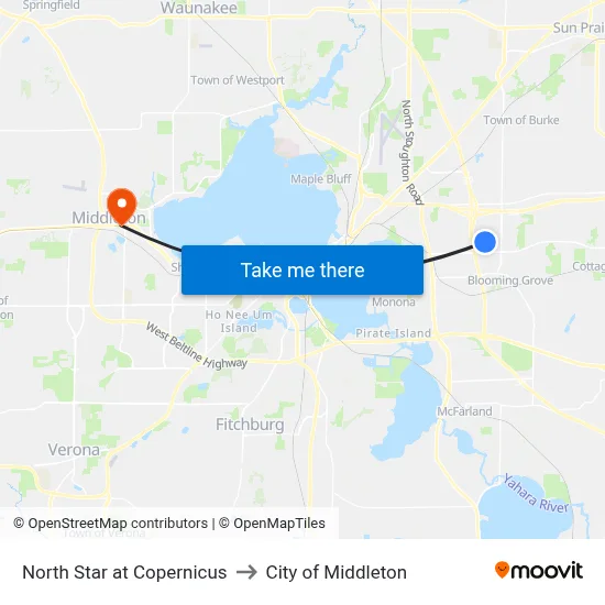 North Star at Copernicus to City of Middleton map