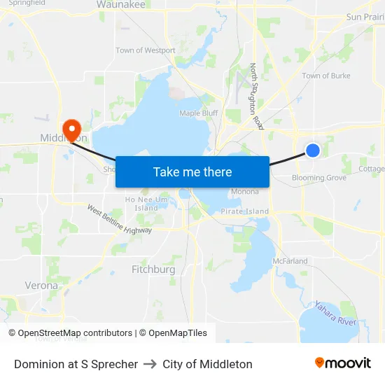 Dominion at S Sprecher to City of Middleton map