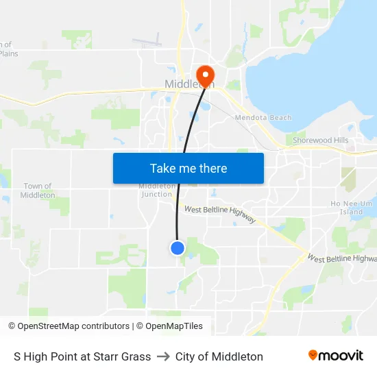 S High Point at Starr Grass to City of Middleton map