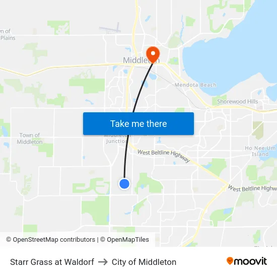Starr Grass at Waldorf to City of Middleton map