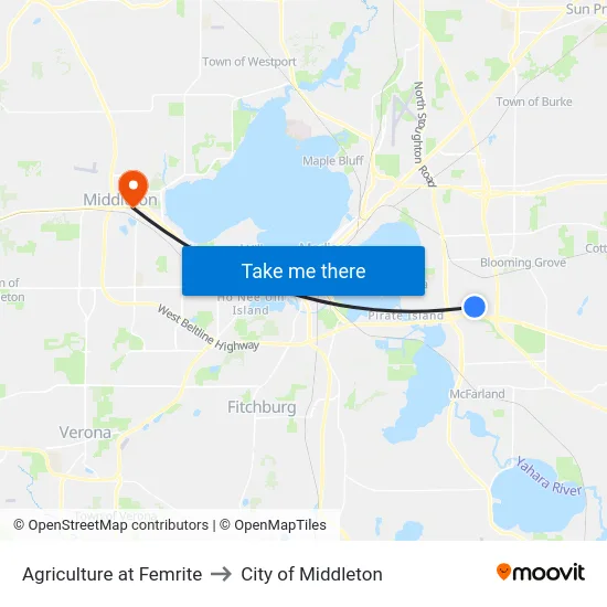 Agriculture at Femrite to City of Middleton map