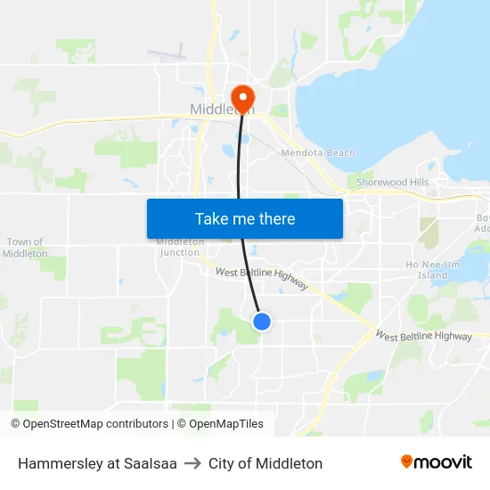 Hammersley at Saalsaa to City of Middleton map