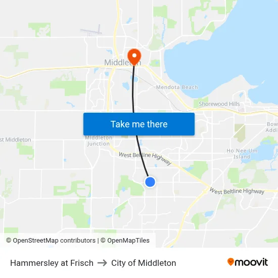 Hammersley at Frisch to City of Middleton map