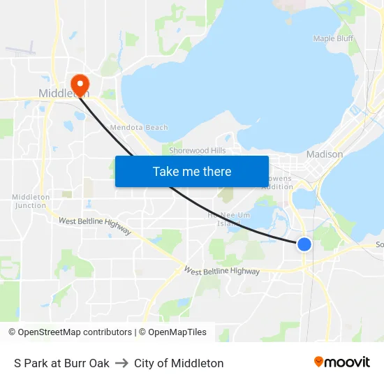 S Park at Burr Oak to City of Middleton map