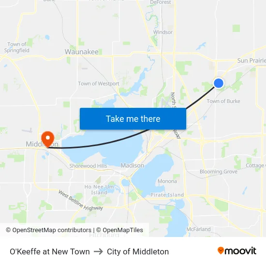 O'Keeffe at New Town to City of Middleton map