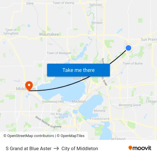 S Grand at Blue Aster to City of Middleton map