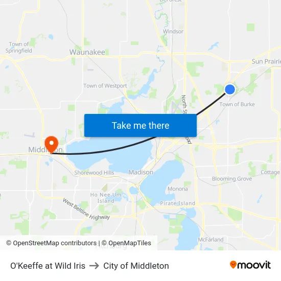 O'Keeffe at Wild Iris to City of Middleton map