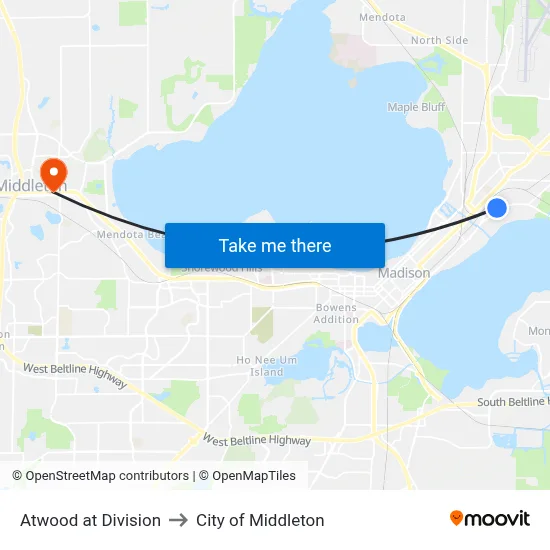 Atwood at Division to City of Middleton map