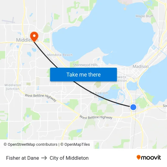 Fisher at Dane to City of Middleton map