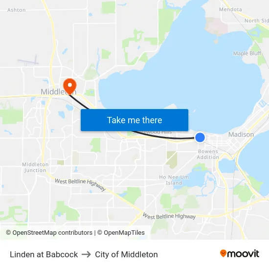 Linden at Babcock to City of Middleton map