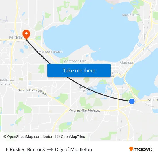 E Rusk at Rimrock to City of Middleton map