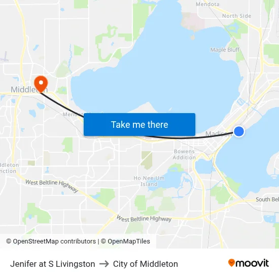 Jenifer at S Livingston to City of Middleton map