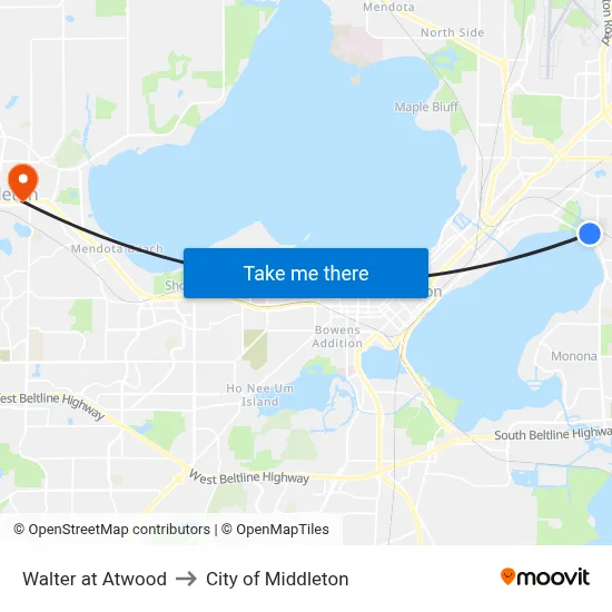 Walter at Atwood to City of Middleton map
